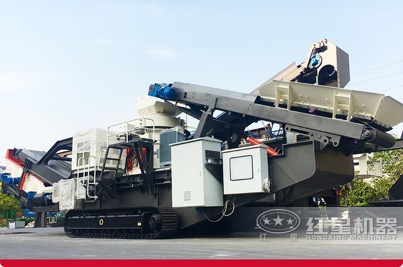 履帶式建筑垃圾破碎機：配圓錐破＋振動篩，建筑垃圾中細碎