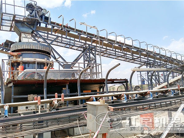 石灰石復合型圓錐破碎機環保破碎現場 石灰石復合型圓錐破碎機環保破碎現場