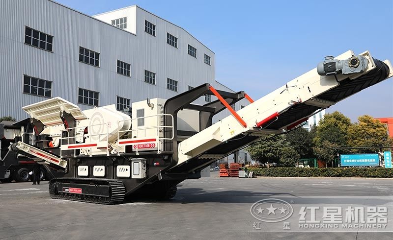 履帶移動(dòng)式小型石頭破碎機(jī)，環(huán)保安全