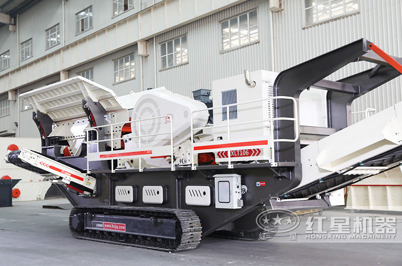 混凝土打砂履帶移動破碎站，配顎破機+給料機，粗碎專用 