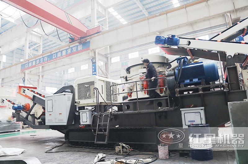 大型環(huán)保履帶移動(dòng)圓錐中細(xì)碎+篩分一體機(jī)礦山粉碎機(jī)