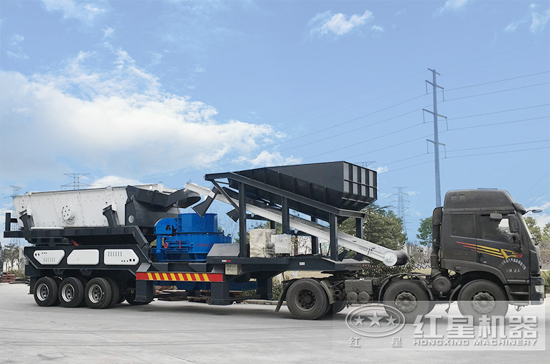 輪胎式移動車載打砂機,車頭拉著走,輕松上路安裝便捷