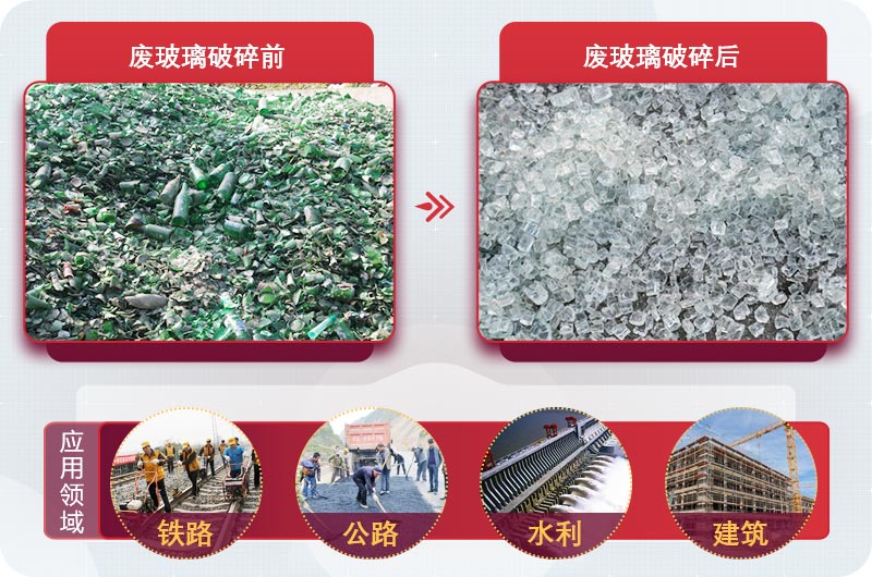 廢玻璃粉碎后用途廣，供不應求