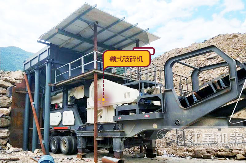 輪胎式移動鄂式破碎機生產現場，投資少收益好
